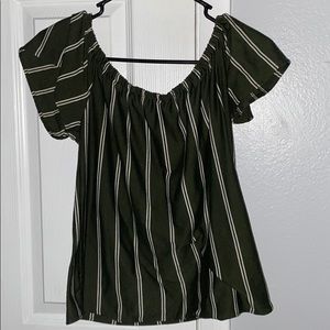 Olive green off the shoulder top